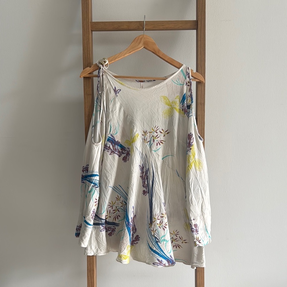 FREE PEOPLE l Floral Clear Skies Boho Print Women's Top